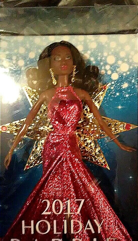 Dolls & Bears,Barbie Collector 2017 Holiday Black Hair With Red Dress Doll - Box,rawls funeral home